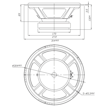 Dayton Audio - 12" Designer Woofer Aluminium - DSA315-8