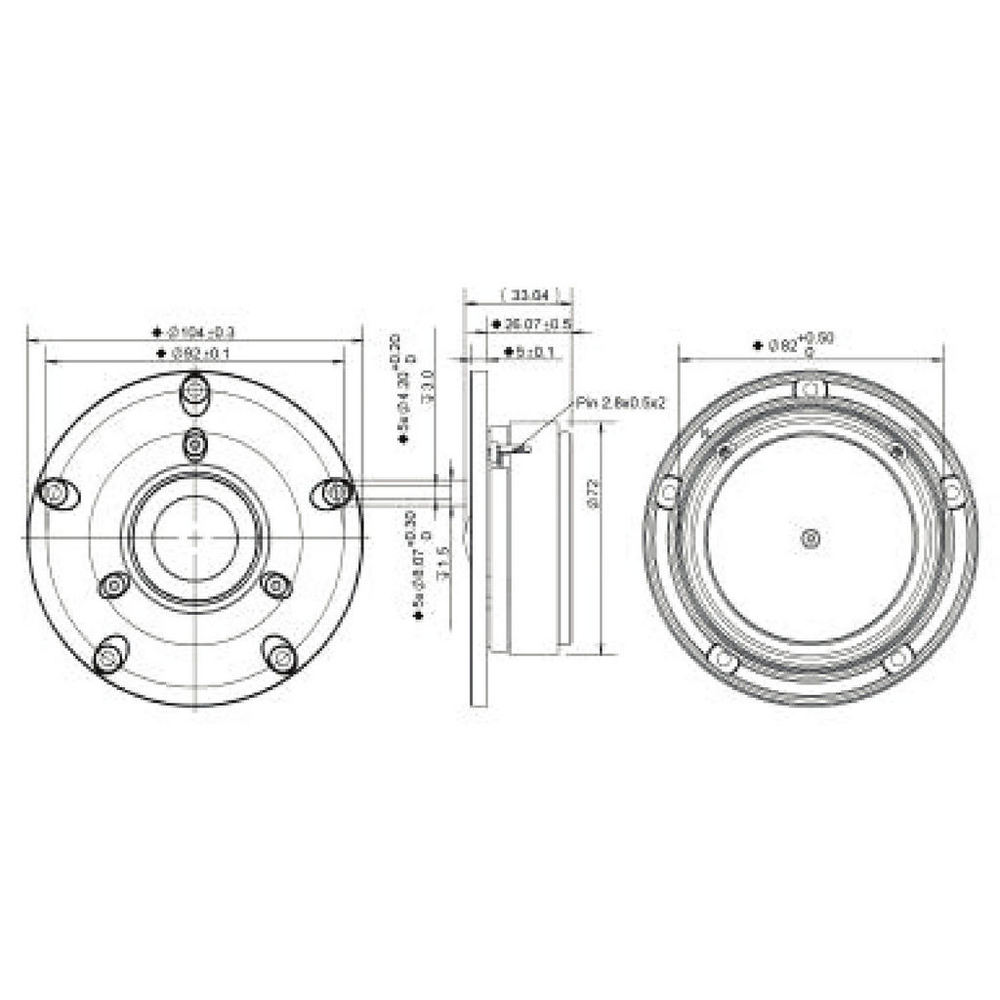 Peerless - 1" Silk Dome Tweeter - DX25TG59-04