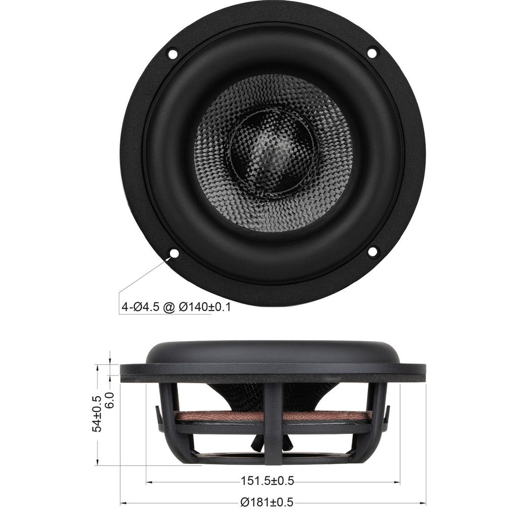 Dayton Audio - 7" Passive Radiator Carbon Fibre - E180HE-PR