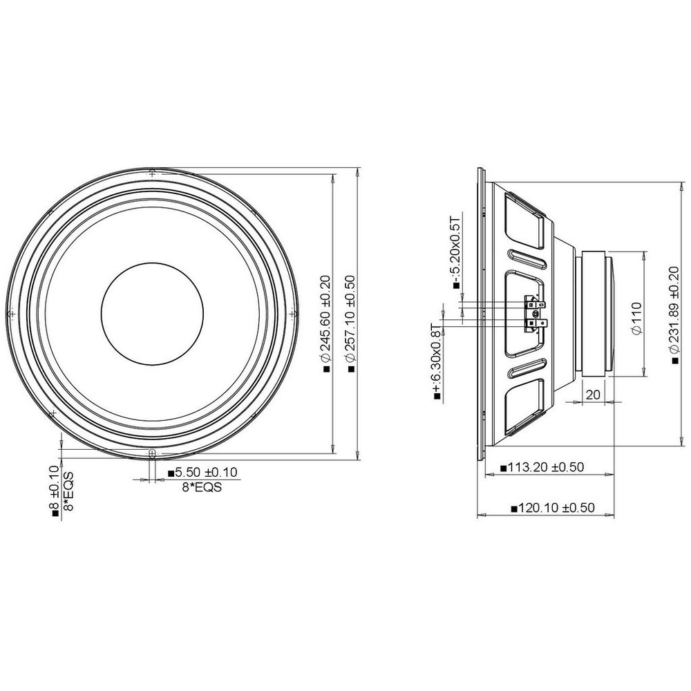 Peerless - 10" Woofer - FSL-1015R02-08S