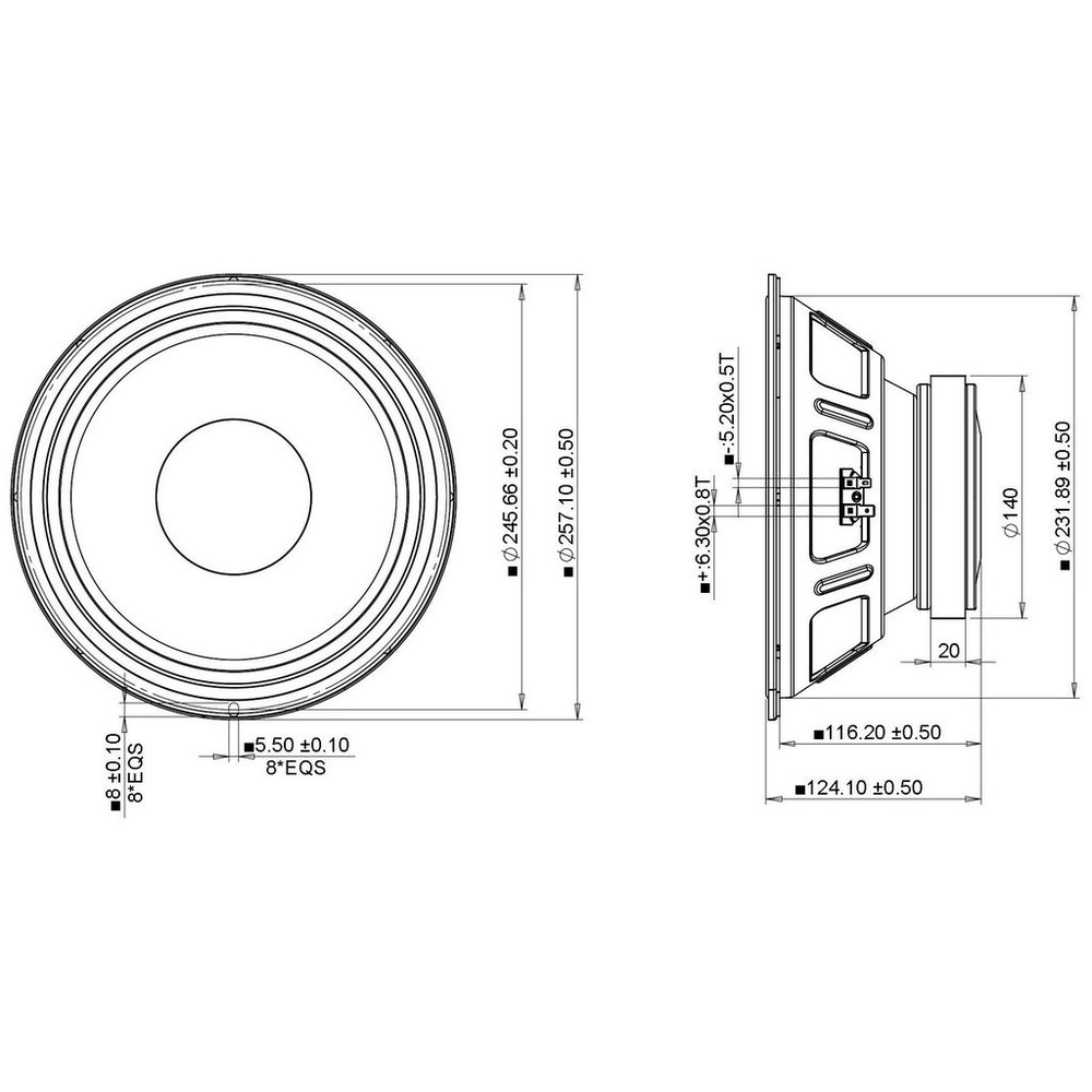 Peerless - 10" Woofer - FSL-1020R02-08S