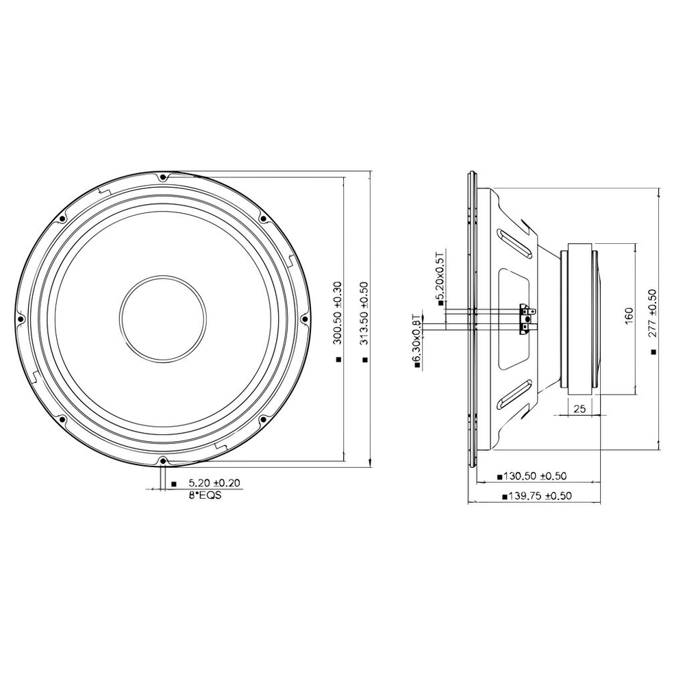 Peerless - 12" Woofer - FSL-1225