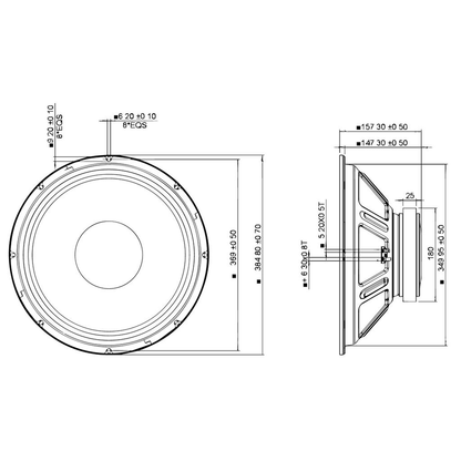 Peerless - 15" Woofer - FSL-1530R01-08