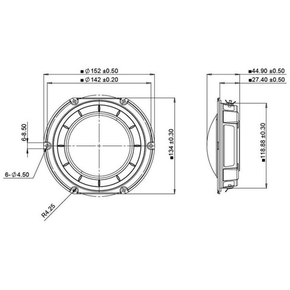 Peerless - 5¼" Shallow Woofer - GBS-135F25AL02-04