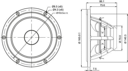 SB Acoustics - 6.5" Satori Mid-Range - MR16P-4