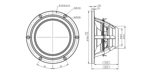 SB Acoustics - 6.5" Satori TeXtreme Mid-Range - MR16TX-8