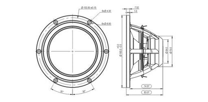 SB Acoustics - 6.5" Satori TeXtreme Mid-Range - MR16TX-8