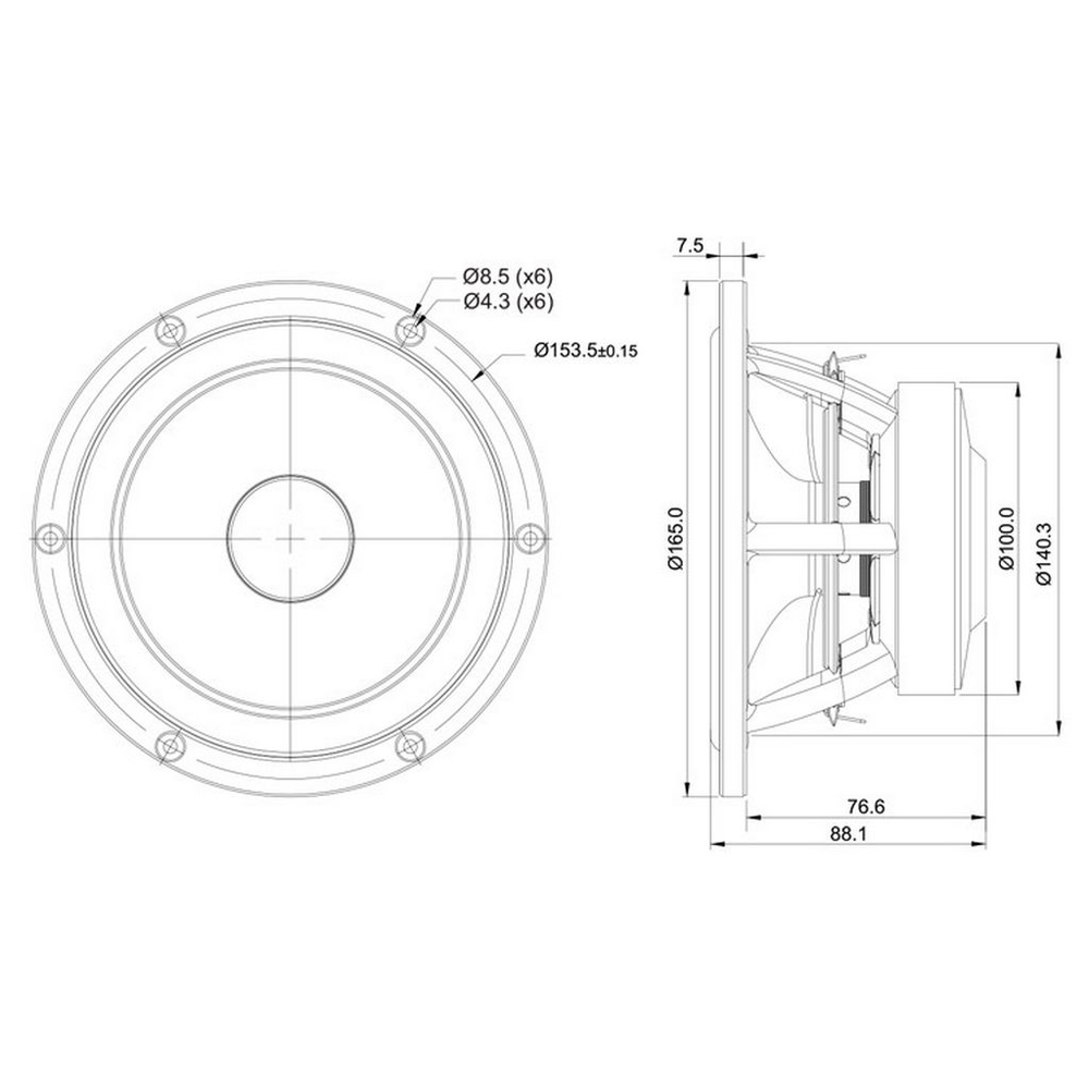 SB Acoustics - 6½" Strontium Mid-Woofer - MW16PF-4