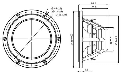 SB Acoustics - 6.5" Satori TeXtreme Mid-Woofer - MW16TX-4