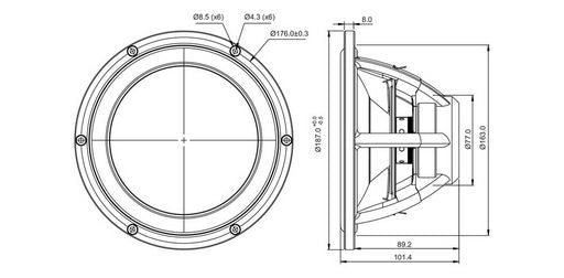 SB Acoustics - 7.5" Satori TeXtreme Mid-Woofer - MW19TX-4