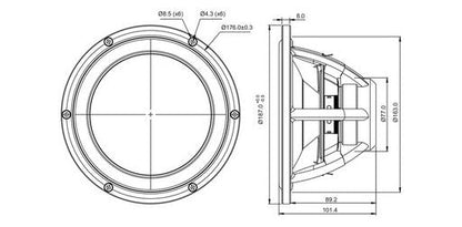 SB Acoustics - 7.5" Satori TeXtreme Mid-Woofer - MW19TX-8