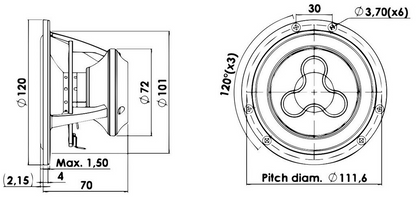 Scan-Speak - 4" Illuminator Midrange - 12MU/4731T00