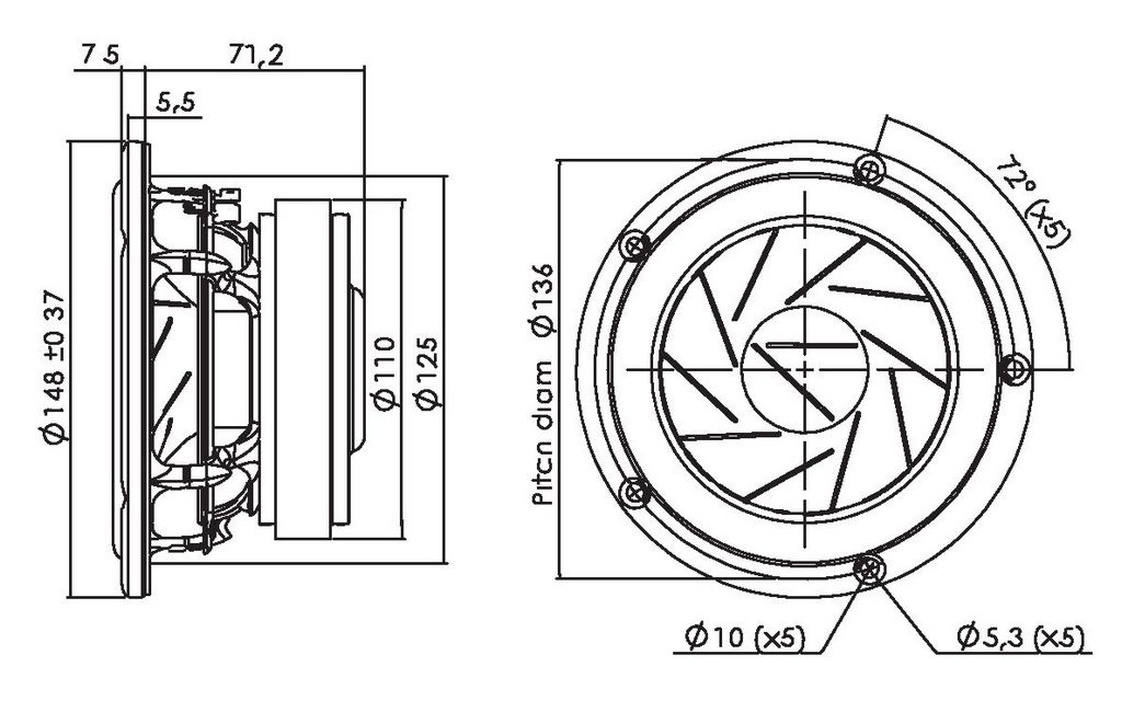 Scan-Speak - 5" Revelator Mid-Woofer - 15W/8530K00