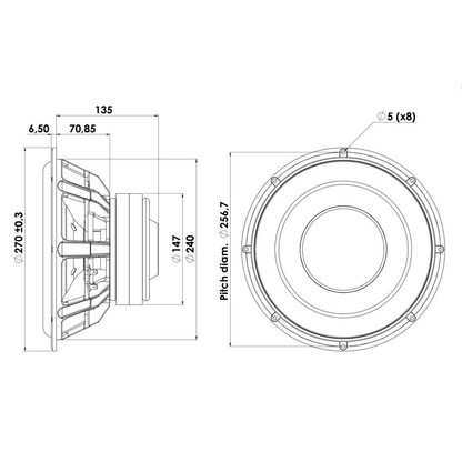 Scan-Speak - 10" Automotive Subwoofer - 26W/4558T06