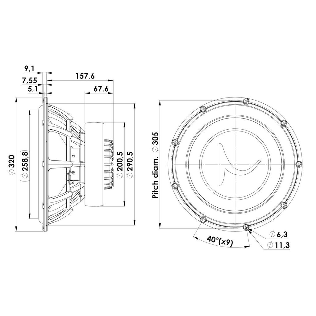 Scan-Speak - 13" Automotive Subwoofer - 32W/4878T05