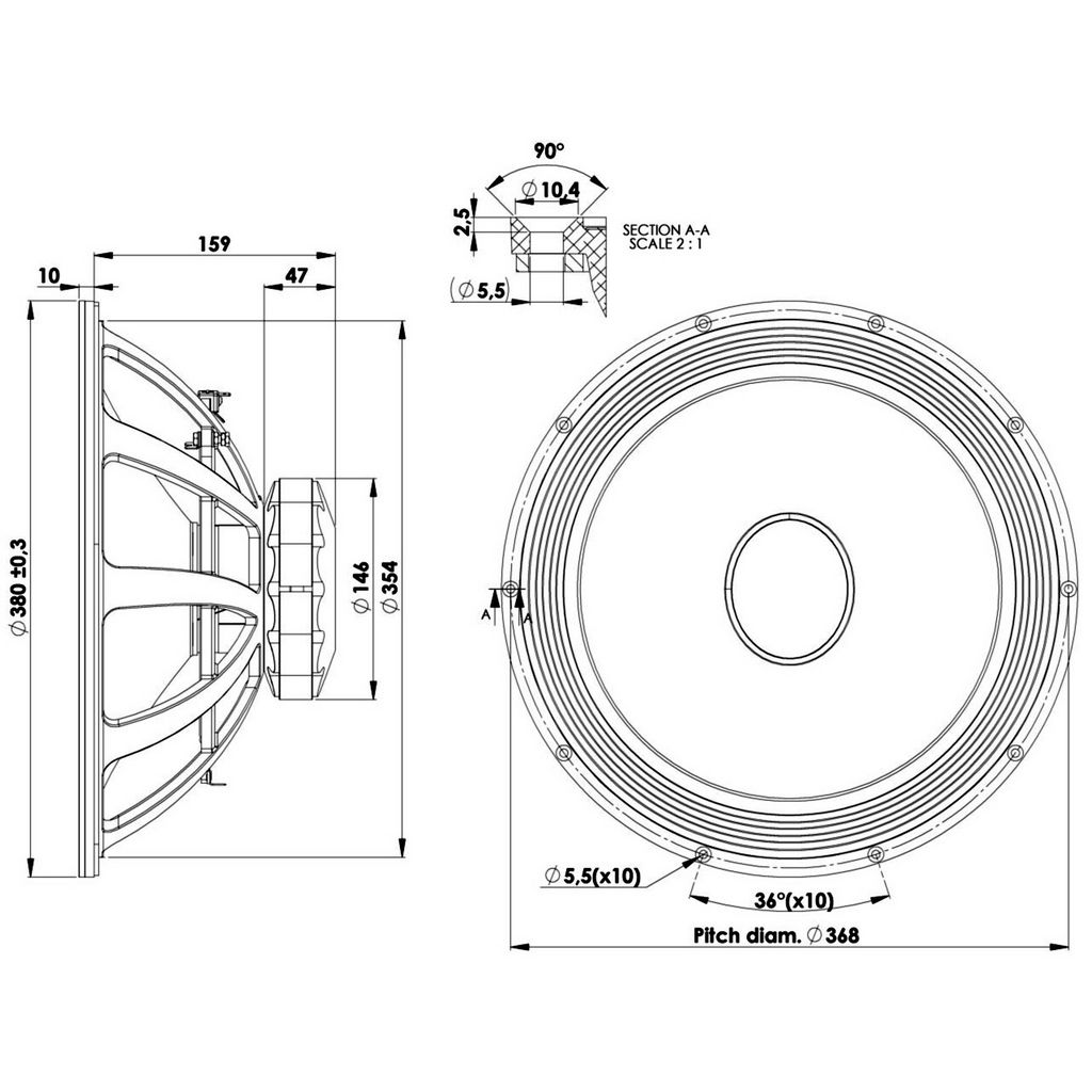 Scan-Speak - 15" Ellipticor Woofer - 38WE/8582T00