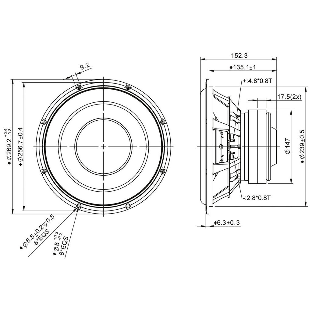 Peerless - 10" XXLS Subwoofer - P835037