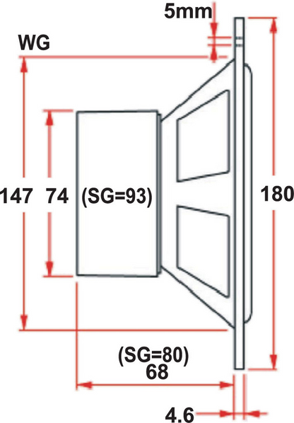 Peerless - 5½" Magnetically Shielded Mid-Woofer - BC18SG08-08