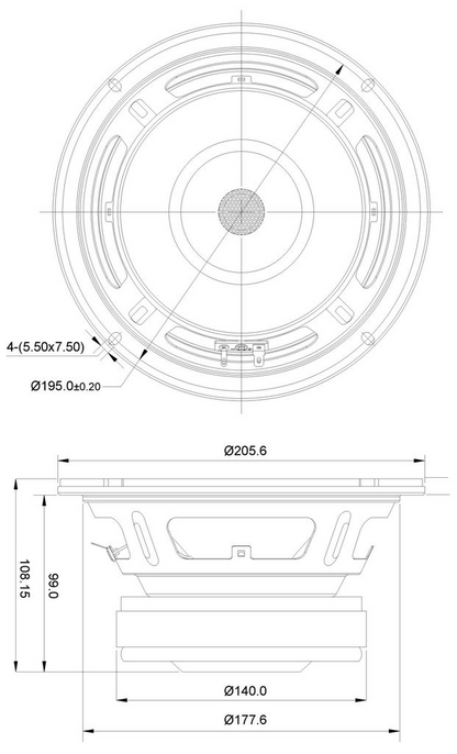 SB Audience - 8" BIANCO  Mid-Woofer - BIANCO-8MW125