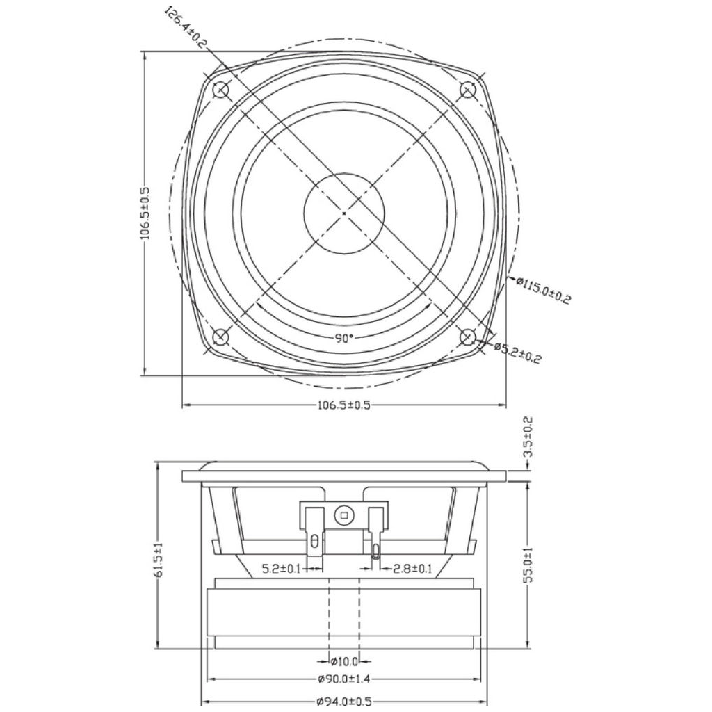 Dayton Audio - 4½" Mid-Woofer Carbon Fibre - CF120-4