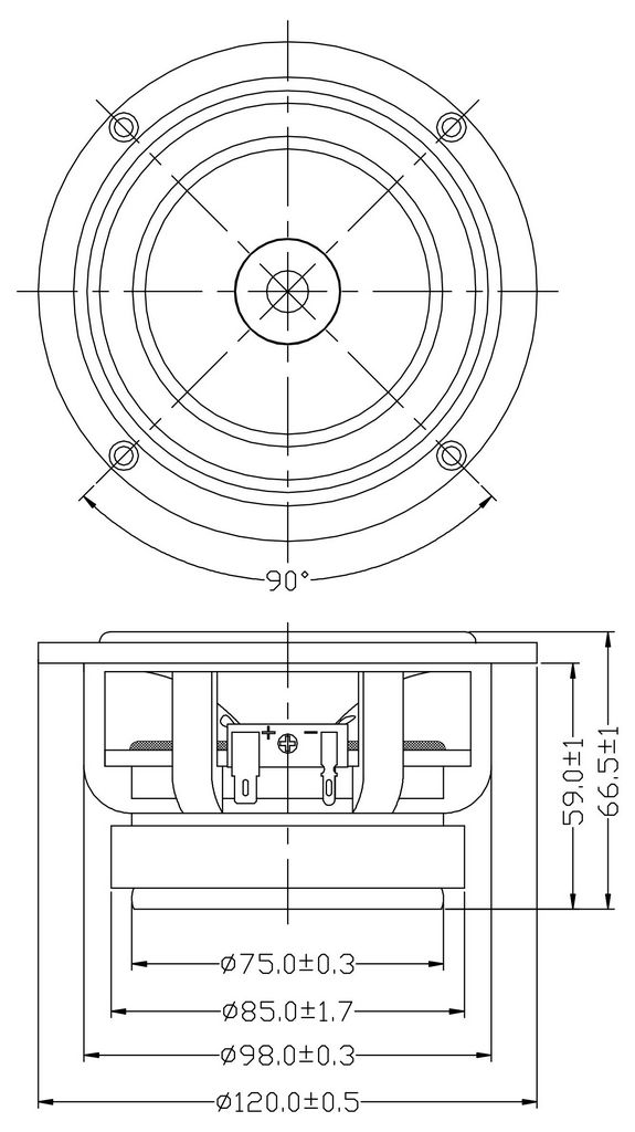 Dayton Audio - 4" Coaxial Driver - CX120-8