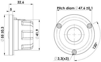 Scan-Speak - ¾" Illuminator Dome Tweeter - D2004/602200