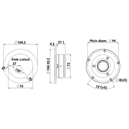 Scan-Speak - 1" Discovery Dome Tweeter - D2606/920000