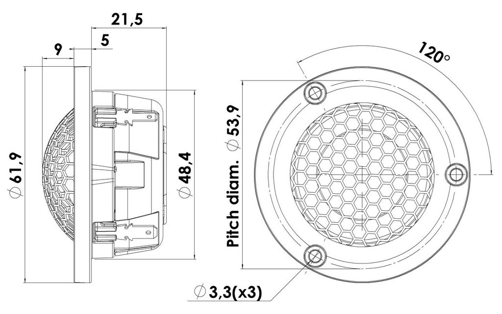 Scan-Speak - 1" Illuminator Dome Tweeter - D3004/602006
