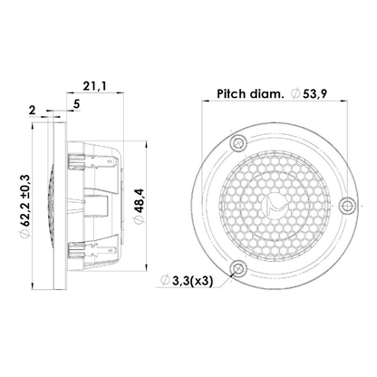 Scan-Speak - 1" Dome Automotive Tweeter - D3004/606005