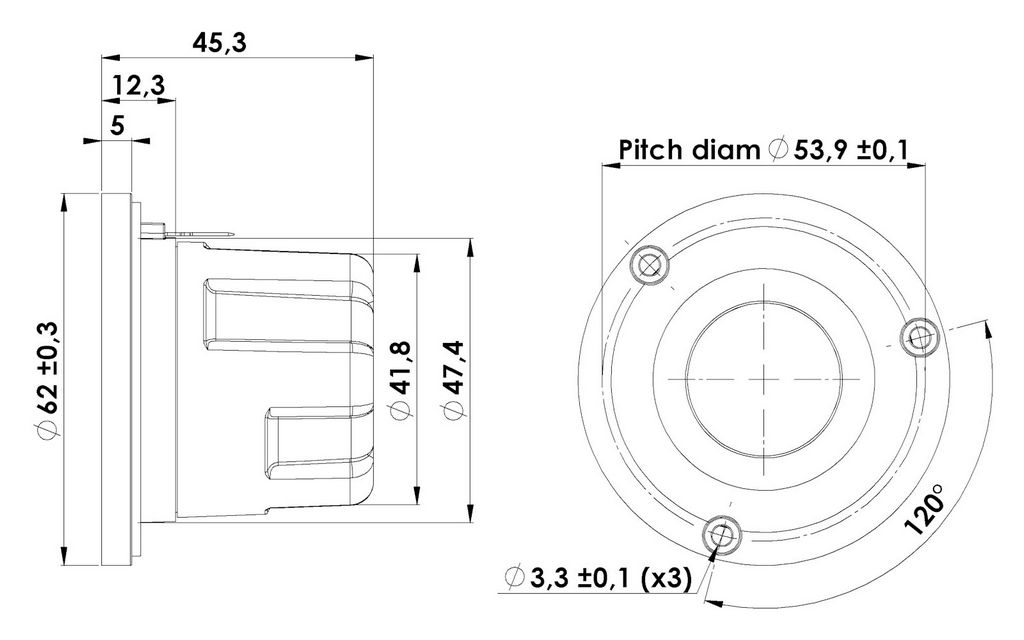 Scan-Speak - 1" Illuminator Dome Tweeter - D3004/606200