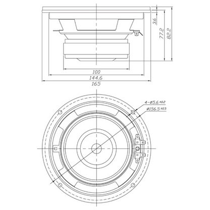 Dayton Audio - 6½" Classic Woofer Paper - DC160-8