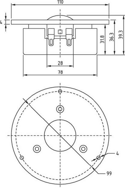 Dayton Audio - 1⅛" Silk Dome Shielded Tweeter - DC28FS-8