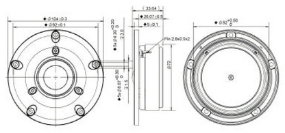 Peerless - 1" Silk Dome Tweeter - DX25TG59-04