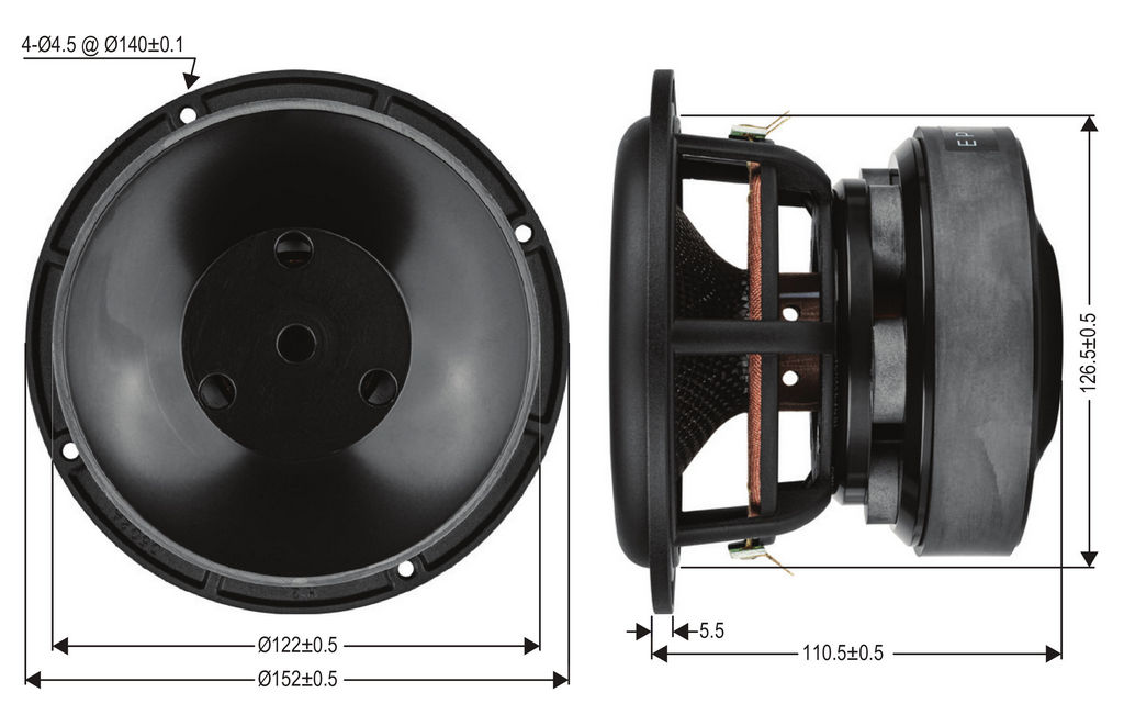 Dayton Audio - 5.5" Extended Range Subwoofer - Epique - E150HE-44