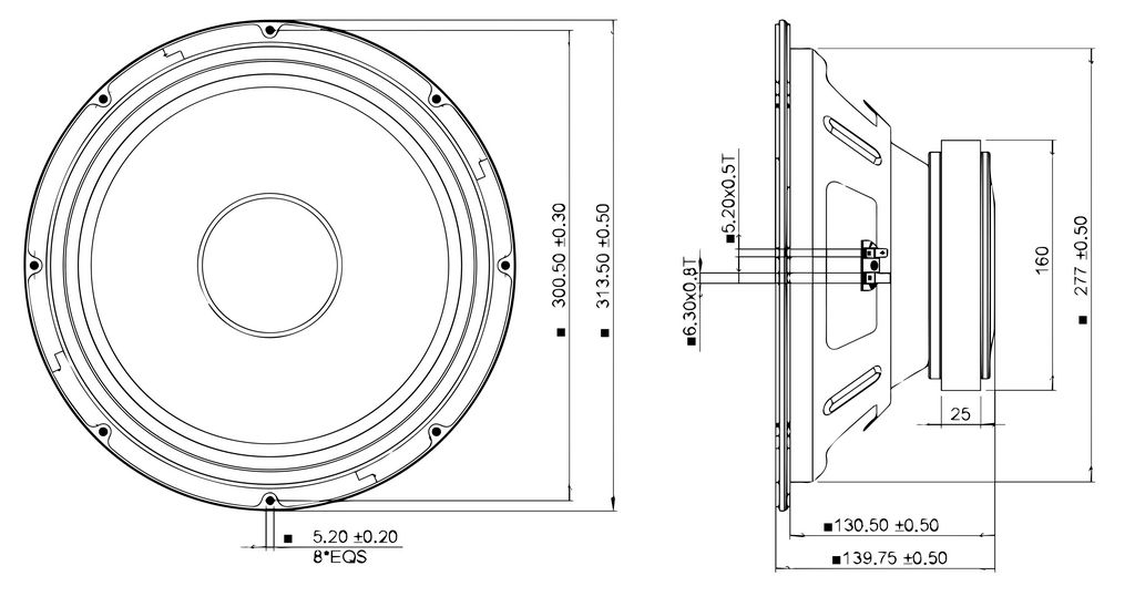 Peerless - 12" Woofer - FSL-1225