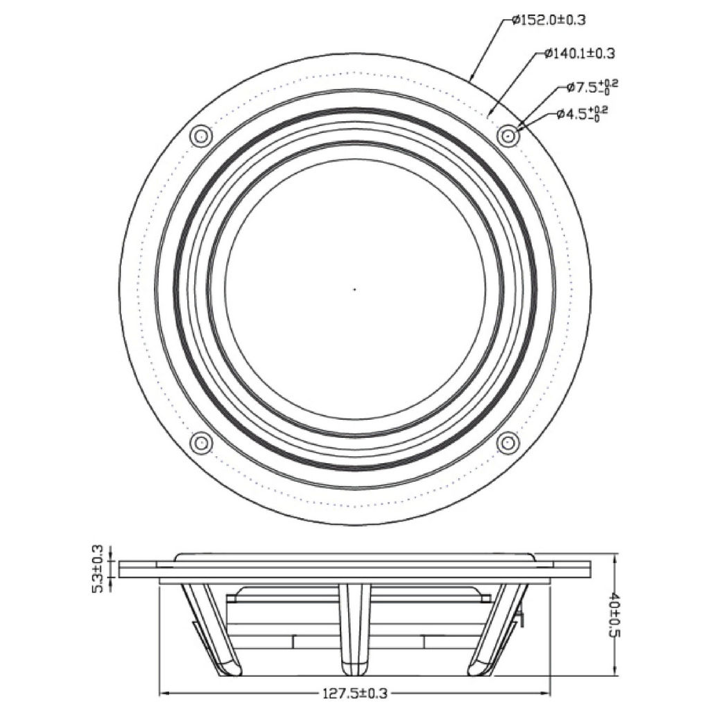 Dayton Audio - 6" Low Profile Woofer - LW150-4