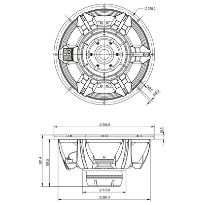 SB Audience - 15" Nero Open Baffle Subwoofer - NERO-15OBN450D