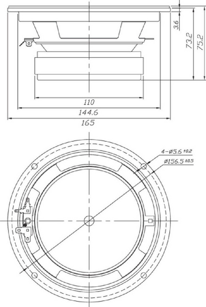 Dayton Audio - 6" Mid-Range Driver - PA165-8