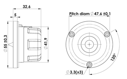Scan-Speak - ¾" Illuminator Ring Radiator Tweeter - R2004/602200
