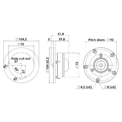 Scan-Speak - 1" Discovery Ring Radiator Tweeter - R2604/832000