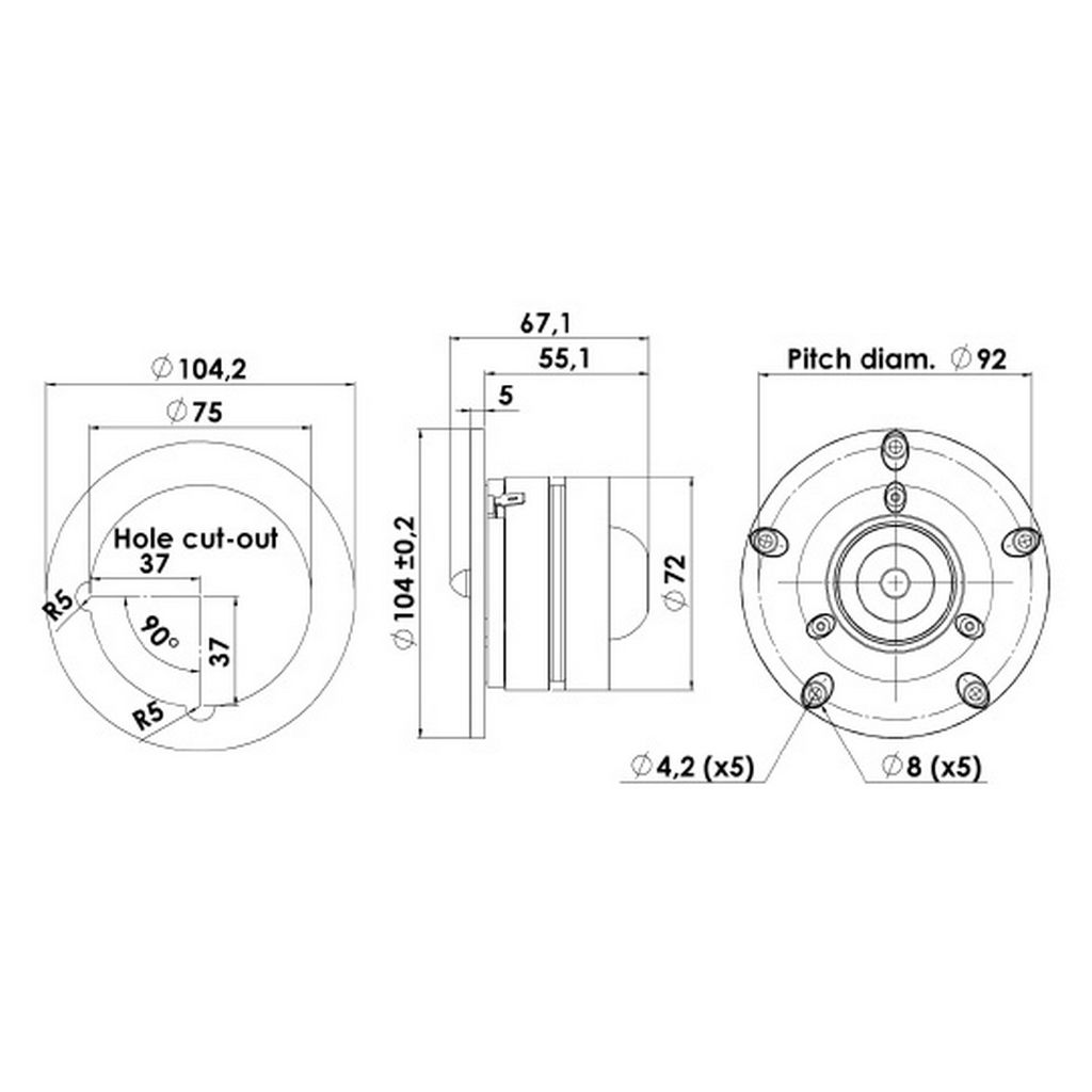 Scan-Speak - 1" Discovery Ring Radiator Tweeter - R2604/833000