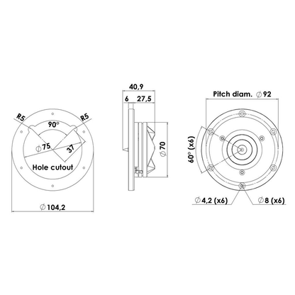 Scan-Speak - 1" Revelator Ring Tweeter - R2904/700005