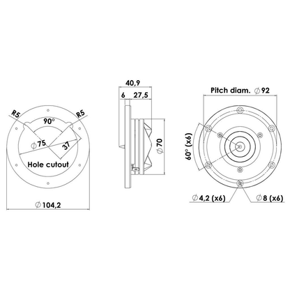 Scan-Speak - 1" Revelator Ring Tweeter - R2904/700009