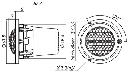 Scan-Speak - 1" Illuminator Ring Radiator Tweeter - R3004/602010
