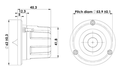 Scan-Speak - 1" Illuminator Ring Radiator Tweeter - R3004/602200