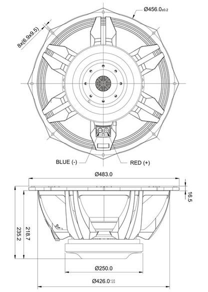 SB Audience - 18" NERO Subwoofer - ROSSO-18SW1000D