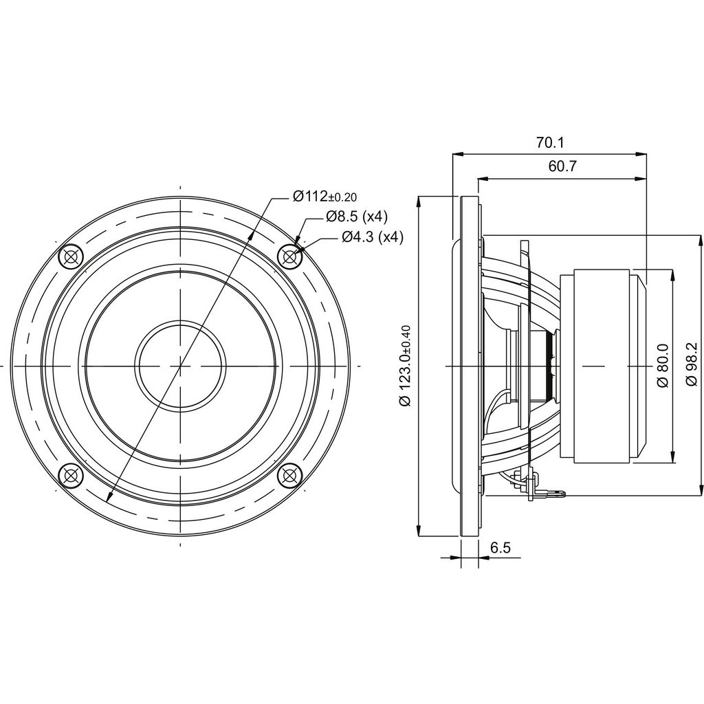 SB Acoustics - 4" CACS Mid-Woofer - SB12CACS25-4
