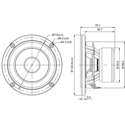 SB Acoustics - 4" CACS Mid-Woofer - SB12CACS25-4