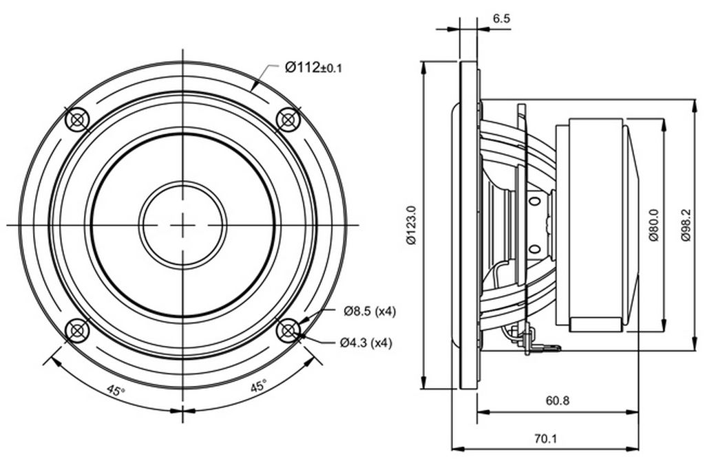 SB Acoustics - 4" MNRX2 Mid-Range - SB12MNRX2-25-4