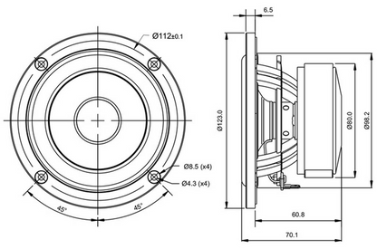 SB Acoustics - 4" MNRX2 Mid-Range - SB12MNRX2-25-4